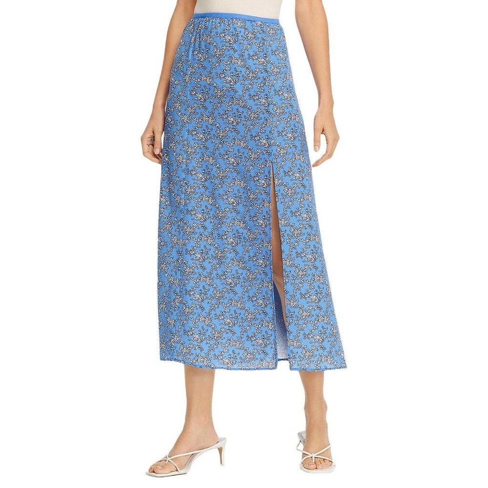 French Connection Blue Printed Maxi Skirt L NWT